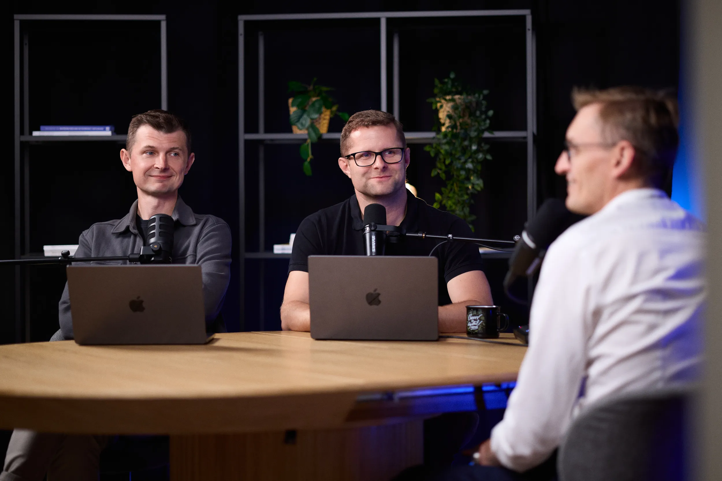 mohi.to team members recording a conversation in the studio