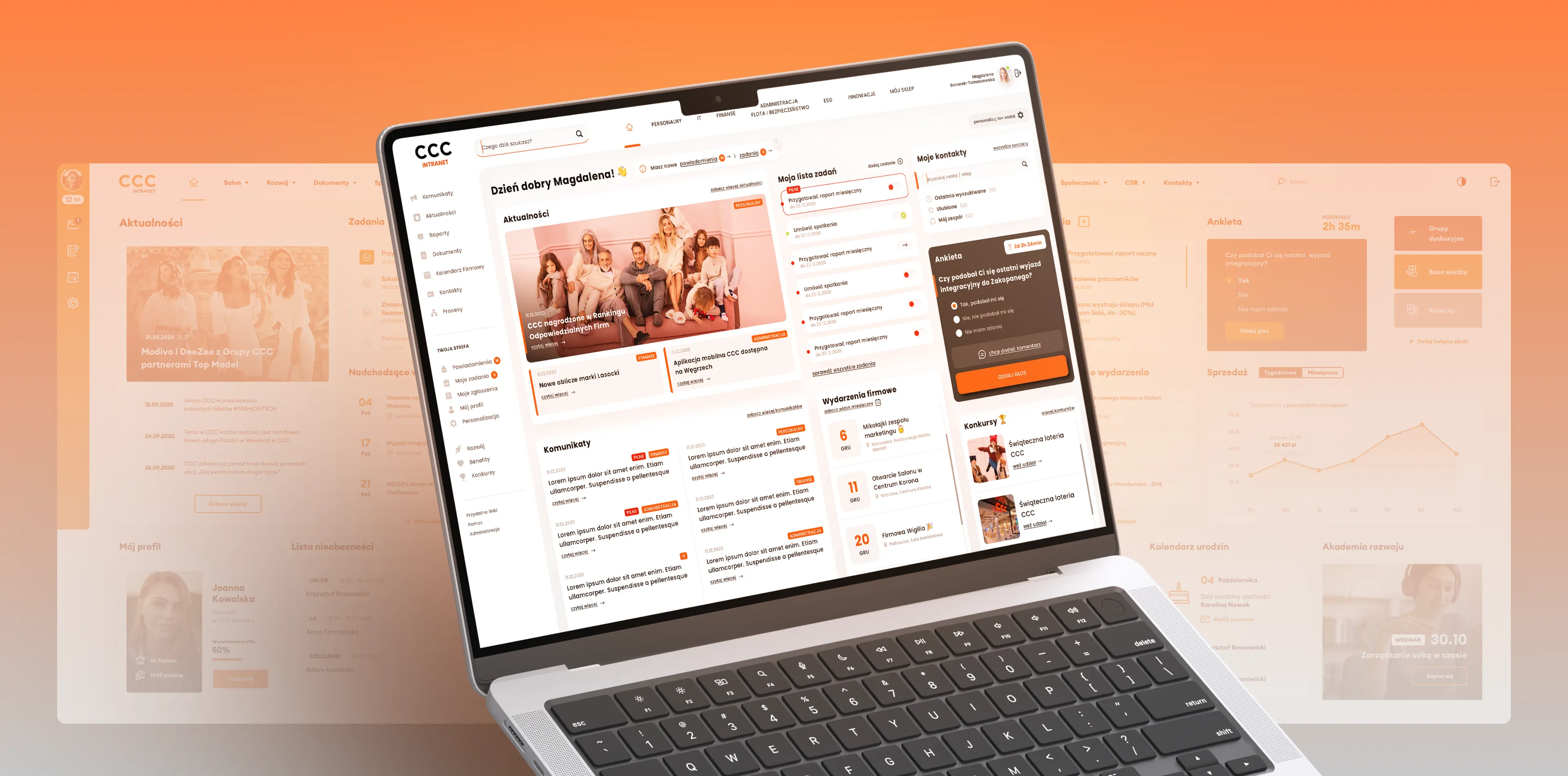 The CCC store open on a laptop, showing a personalised home page of promotions and recommendations
