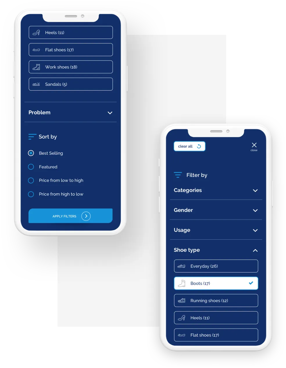 advanced filtering at Scholl website – mobile 